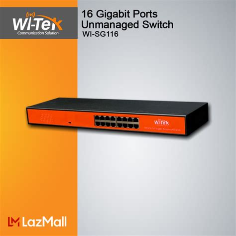 Wi Tek WI SG116 16 Gigabit Ports Unmanaged Switch 16 Ports 100