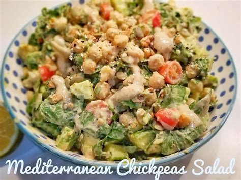 Mediterranean Chickpeas Salad With Tahini Dressing