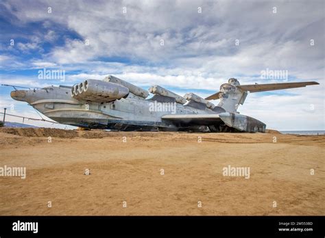 Lun Class Ekranoplan Caspian Sea Monster At Arablyar Village On Shore