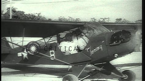 Us Army Air Forces Light Grasshopper Aircraft On A Reconnaissance Mission On Boug Hd Stock