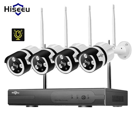 Hiseeu 4CH 1080P Audio CCTV Security Camera System Kit Wireless 1T HDD