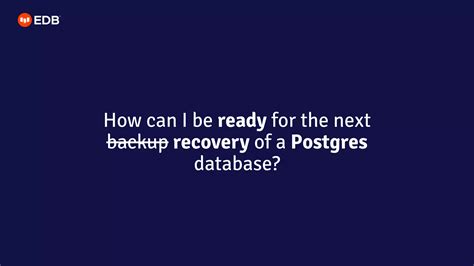 PostgreSQL Continuous Backup And PITR With Barman PPT