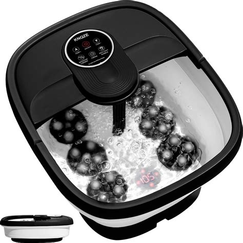 Knqze Collapsible Foot Spa Electric Rotary Massage Foot Bath With Heat Bubble Remote And 24