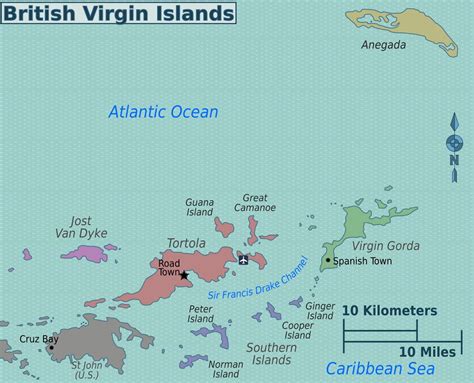 Large Regions Map Of British Virgin Islands British Virgin Islands