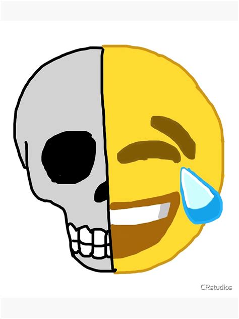 "Half Skull/Half Laughing Emoji" Sticker for Sale by CRstudios | Redbubble