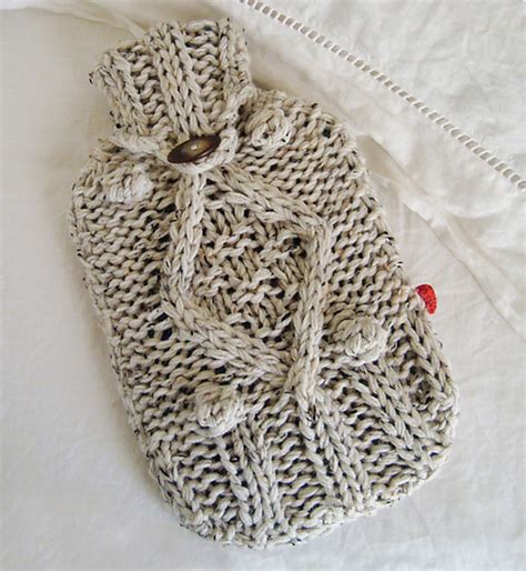 Ravelry Chunky Cable Knit Hot Water Bottle Cover Pattern By Biscuit Scout