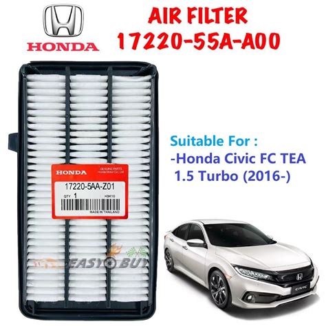 HONDA Engine Air Filter 17220 5AA A00 Honda Civic FC TEA 1 5 2016