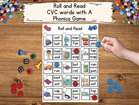 Mash Set Cvc Phonics Game Vowel A Roll And Read