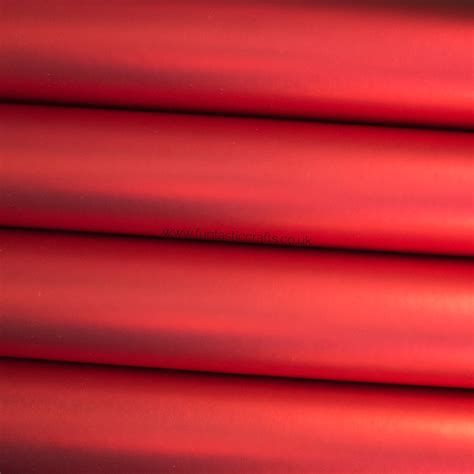 Smooth Metallic Leatherette Fabric Red Funtastic Crafts