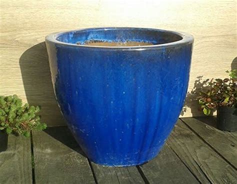 Terracotta Toepfe De Robuster Blumentopf Ca Cm Durchmessser Blau