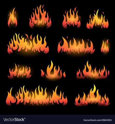 Graphic flames isolated Royalty Free Vector Image