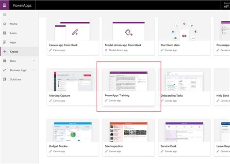 Powerapps Training App Template