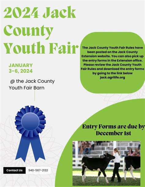 Reminder Jack County Youth Fair Entries Due By December 1st Jack