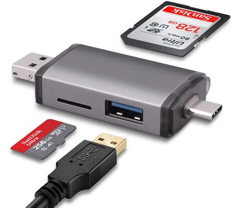 USB хаб переходник для ноутбука, телефона Micro USB OTG Type C to SDHC ...