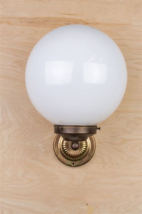 Brass Wall Sconce With Frosted Globe Shade Wall Lights Collection City Knickerbocker