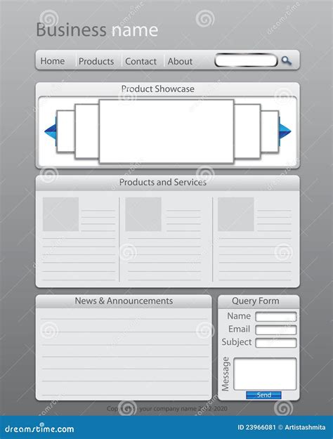 Business Website Layout Template Stock Image - Image: 23966081