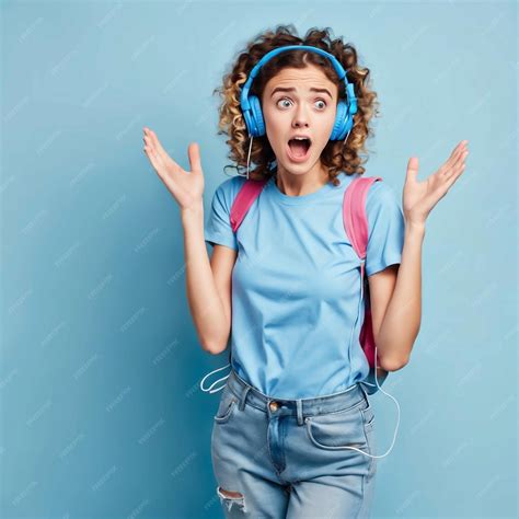 Premium Photo | Girl looks stunned reacts on unexpected offer