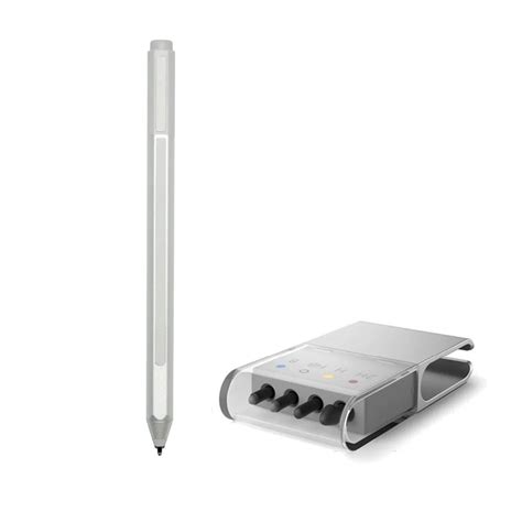 New Surface Stylus Pen + Tips refill for Surface Pro 3 Pro 4 Silver Blutooth Capacitive Screen ...