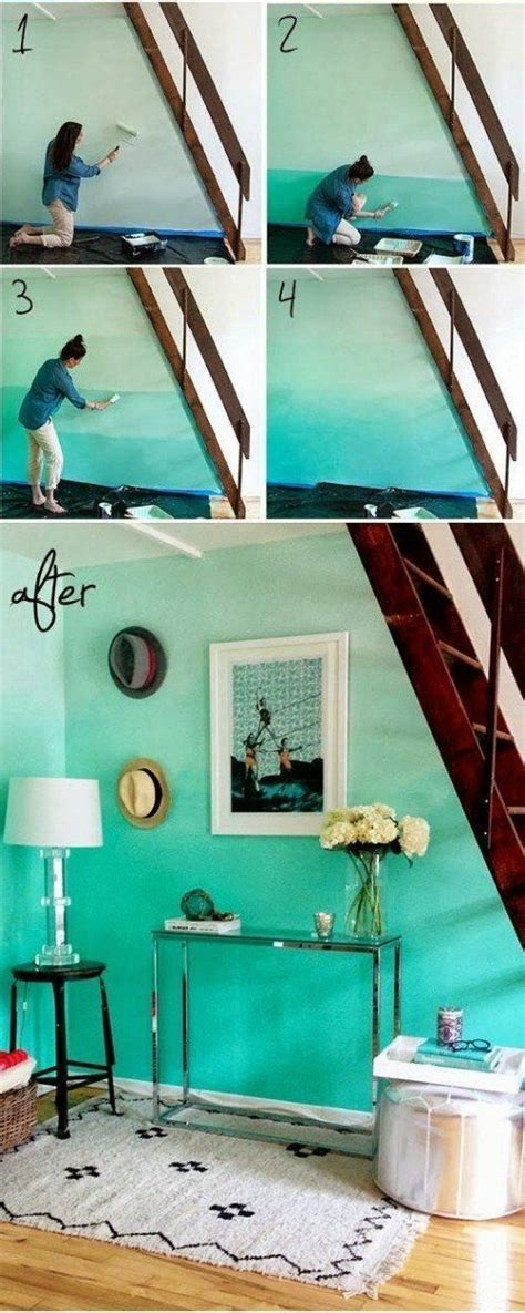 These Ombre Walls Evoke The Ocean Ombre Painted Walls Ombre Walls Diy Ombre Wall Bedroom