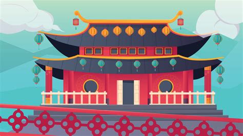 Chinese Temple Illustration 4450438 Vector Art at Vecteezy