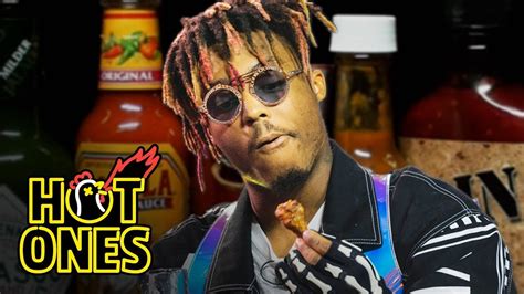 Juice WRLD Eats Spicy Wings LIVE Hot Ones Clothes Outfits Brands Style And Looks Spotern