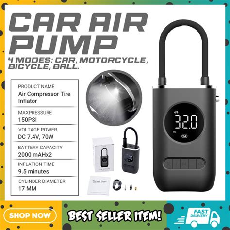 Portable Battery Pump Compressor CZK-3668 Cordless Tire Inflator ...