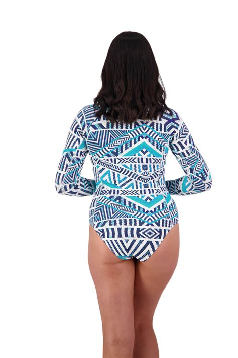 Tribal Geo Zip Front Long Sleeve Swimsuit Moontide Swimwear