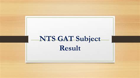 NTS GAT Subject Result 2023 12 Feb Exam Nts Org Pk Subject 1 GAT Results