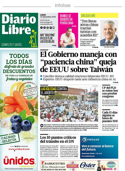 Diario Libre República Dominicana Lunes 10 De Septiembre De 2018 Infobae