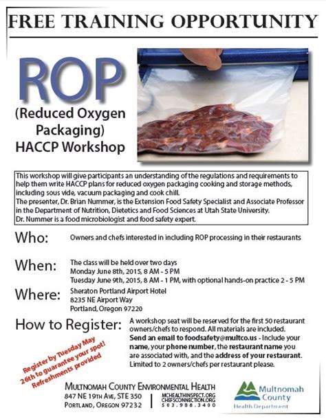 Free Reduced Oxygen Packaging Rop Class