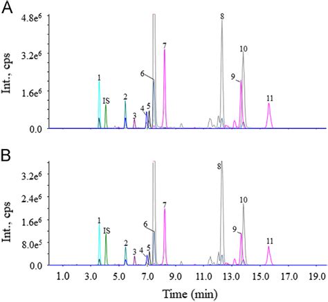 Representative Overlaid Extracted Ion Current XIC Chromatograms Of