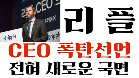 리플 코인 긴급 리플ceo 폭탄선언 갈링하우스 전혀 새로운 국면 될 것 신규속보 아비규환 리플목표가 리플호재 리플