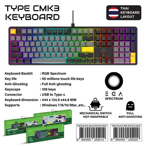 Ega Type Cmk Mechanical Gaming Keyboard Ciy Hot Swap Custom Blue Red