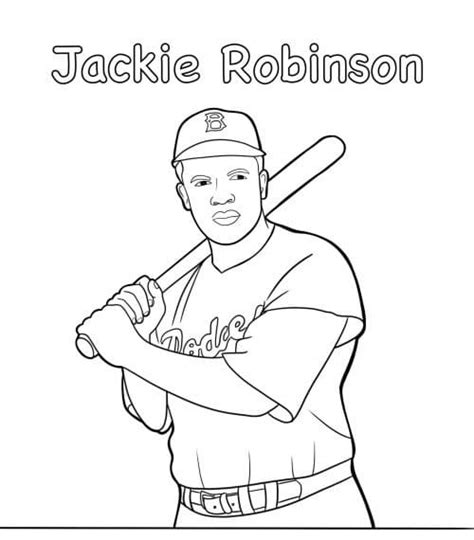 Printable Jackie Robinson Coloring Page Free Printable Coloring Pages