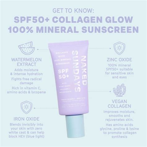 Naked Sundays SPF50 Collagen Glow Mineral Perfecting Priming Lotion Sunscreen Mineral