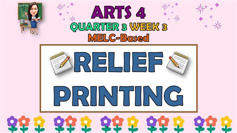 Arts Quarter Week Relief Printing Melc Based Youtube