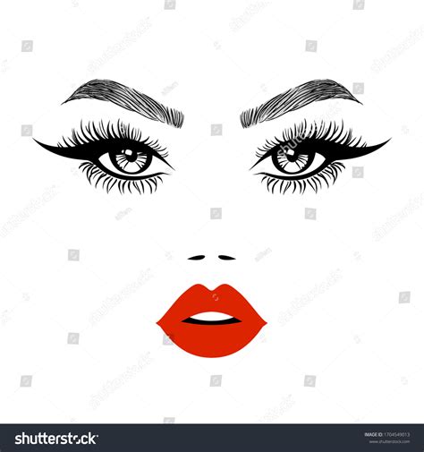 Woman Beautiful Face Sexy Luxurious Eyes Stock Vector Royalty Free 1704549013 Shutterstock