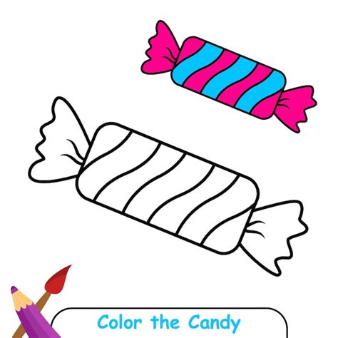 Livre De Coloriage Pour Les Enfants Candy Vector Graphics Vecteur