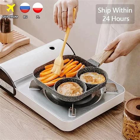 Hole Frying Pot Thickened Omelet Pan Black Non Stick Egg Steak Ham