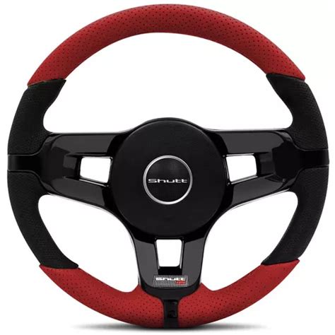 Volante Shutt Jetta Rs Universal Vermelho Aplique S Cubo