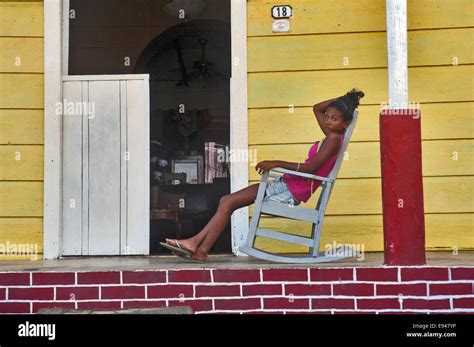 A Child On A Rocking Chair Stock Photo Alamy