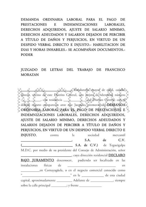 Pdf Demanda Ordinaria Laboral Para El Pago · Demanda Ordinaria