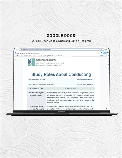 Research Journal Note-taking Template - Download in Word, Google Docs ...