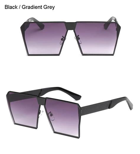 Aloz Micc Brand Designer Women Square Sunglasses Mens Unique Oversize Shield Uv400 Gradient