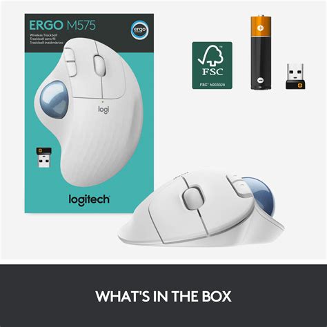 Logitech ERGO M575 Wireless Trackball Mouse Easy thumb control ...