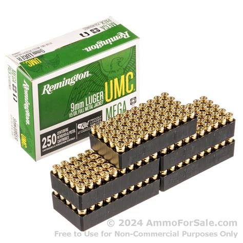 250 Rounds Of Discount 115gr Mc 9mm Ammo For Sale By Remington