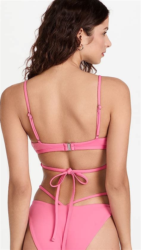 SIMKHAI Harlen Solid Tie Front Bikini Top Shopbop