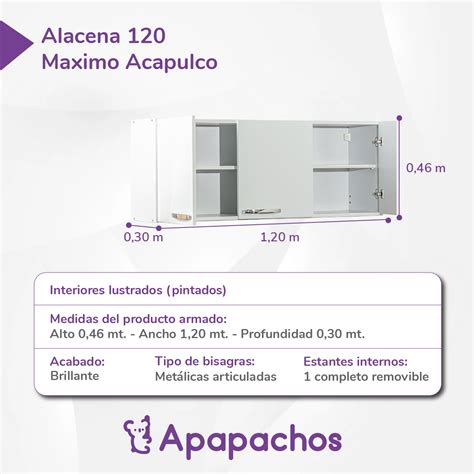 Alacena 3 Puertas Alacena Máximo Blanca 120 cm Apapachos