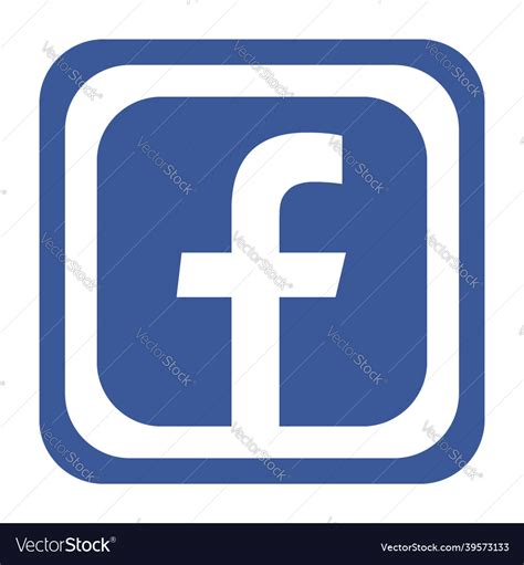 Classic facebook blue and white logo image Vector Image