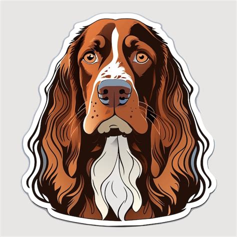 Amerikanische Wasserspaniel Aufkleberillustration Premium Ki